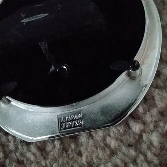 Lisa Jenks Uh Oh Baby Round Silver Plated Picture Frame Holds 4" x 4" Photo - Picture 5 of 6